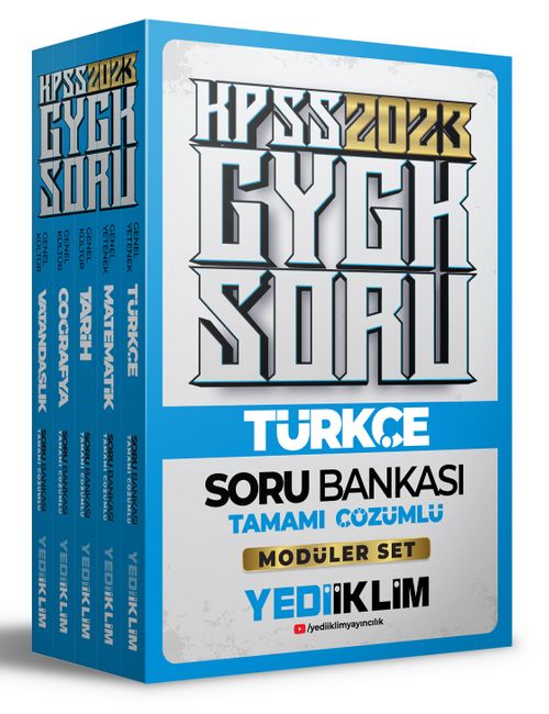 2023 KPSS Genel Yetenek Genel Kültür Tamamı Çözümlü Modüler Soru Bankası Seti