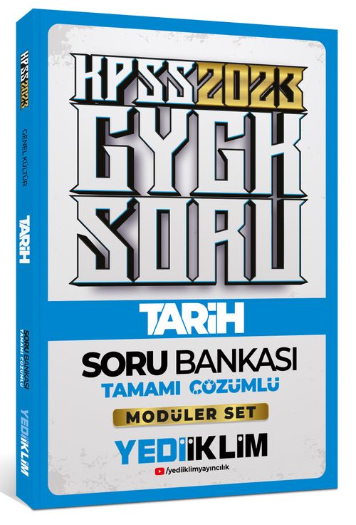 2023 KPSS Genel Kültür Tarih Tamamı Çözümlü Soru Bankası ( Modüler Set İçerisindeki) 