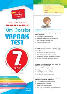 7. Sınıf Tüm Dersler Yaprak Test 