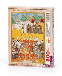 Surname - Birinci Gün. Dîvan-I Âlî Mensupları Padişahın Hizmetlilerini Seyreyliyorlar Ahşap Puzzle 500 Parça (TS64-D)