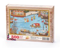Surname - Yedinci Gün. Fener İskelesinde Çengiler Ve Beygirli Talika Ahşap Puzzle 500 Parça (TS90-D)