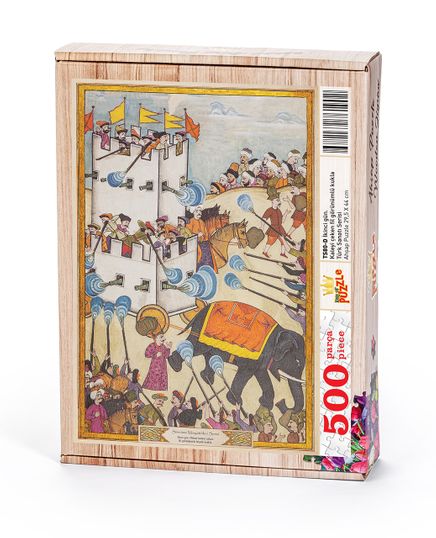 Surname - İkinci Gün. Kaleyi Çeken Fil Görünümlü Kukla Ahşap Puzzle 500 Parça (TS80-D)