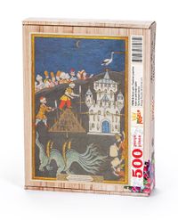 Surname - İkinci Gün. Fişekten Yapılma Kale ve Yedi Başlı Ejder Ahşap Puzzle 500 Parça (TS78-D)