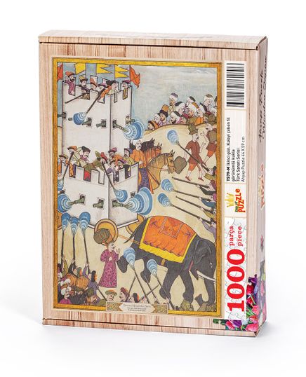 Surname - İkinci Gün. Kaleyi Çeken Fil Görünümlü Kukla Ahşap Puzzle 1000 Parça (TS79-M)