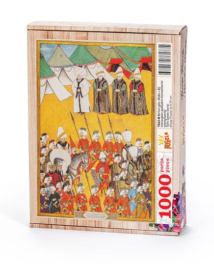 Surname - Birinci Gün. Dîvan-I Âlî Mensupları Padişahın Hizmetlilerini Seyreyliyorlar Ahşap Puzzle 1000 Parça (TS63-M)