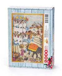 Surname - İkinci Gün. Kaleyi Çeken Fil Görünümlü Kukla Ahşap Puzzle 2000 Parça (TS66-MM)