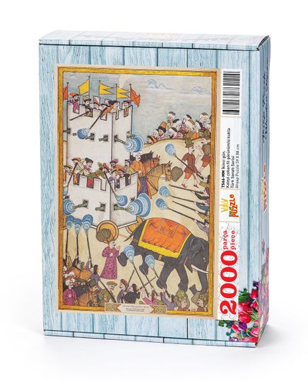 Surname - İkinci Gün. Kaleyi Çeken Fil Görünümlü Kukla Ahşap Puzzle 2000 Parça (TS66-MM)