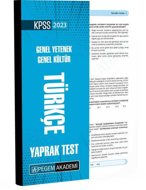 2023 KPSS Genel Yetenek Genel Kültür Türkçe Yaprak Test