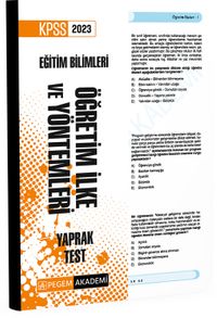 2023 KPSS Eğitim Bilimleri Öğretim İlke ve Yöntemleri Yaprak Test