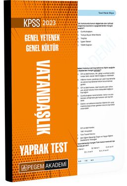 2023 KPSS Genel Yetenek Genel Kültür Vatandaşlık Yaprak Test