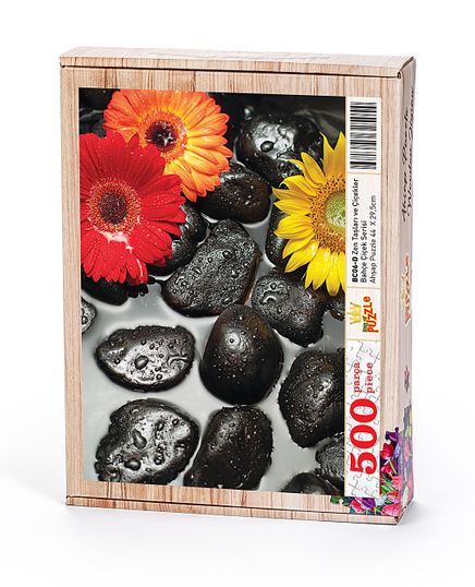 Zen Taşları ve Çiçekler Ahşap Puzzle 500 Parça (BC06-D)