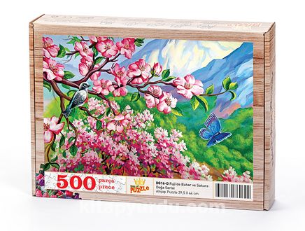Fuji'de Bahar ve Sakura Ahşap Puzzle 500 Parça (DG16-D)