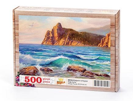 Dalgalar ve Kayalar Ahşap Puzzle 500 Parça (DG18-D)