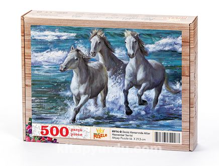 Deniz Kenarında Atlar Ahşap Puzzle 500 Parça (HV14-D)