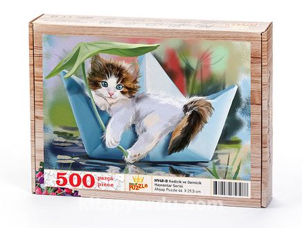 Kedicik ve Gemicik Ahşap Puzzle 500 Parça (HV40-D)