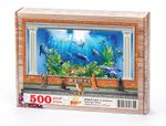 Kediler ve Akvaryum Ahşap Puzzle 500 Parça (HV44-D)