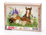 Tay ve Kedicikler Ahşap Puzzle 500 Parça (HV54-D)