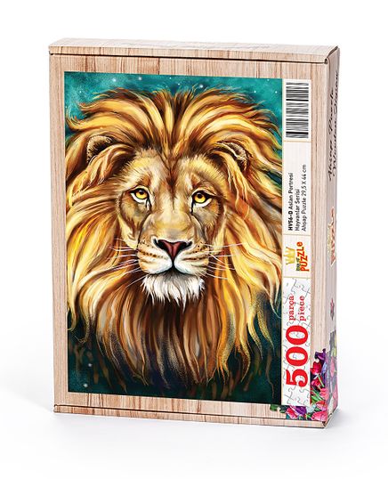 Aslan Portresi Ahşap Puzzle 500 Parça (HV56-D)