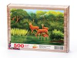 Benekli Geyik Ailesi Ahşap Puzzle 500 Parça (HV58-D)