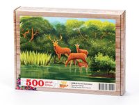 Benekli Geyik Ailesi Ahşap Puzzle 500 Parça (HV58-D)
