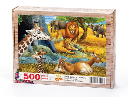 Afrika'da Tabiat Parkı Ahşap Puzzle 500 Parça (HV68-D)
