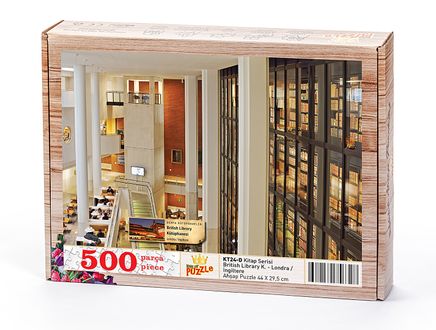 British Library Kütüphanesi - Londra / İngiltere Ahşap Puzzle 500 Parça (KT24-D)