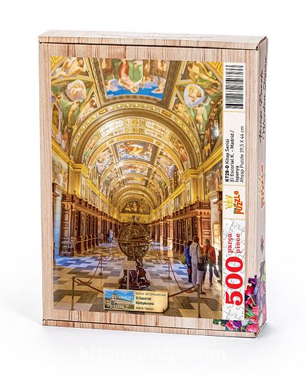 El Escorial Kütüphanesi - Madrid / İspanya Ahşap Puzzle 500 Parça (KT28-D)
