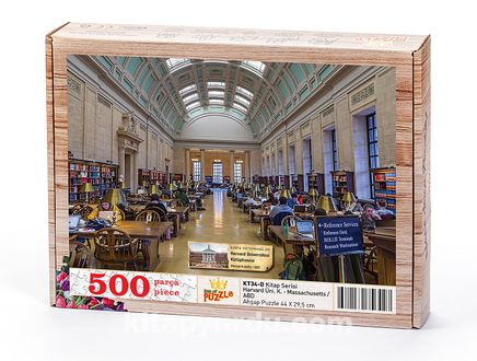 Harvard Üniversitesi Kütüphanesi - Massachusetts / ABD Ahşap Puzzle 500 Parça (KT34-D)