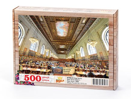 New York Halk Kütüphanesi - New York / ABD Ahşap Puzzle 500 Parça (KT50-D)