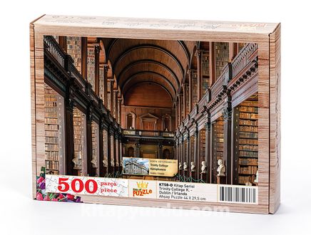 Trinity College Kütüphanesi - Dublin / İrlanda Ahşap Puzzle 500 Parça (KT58-D)