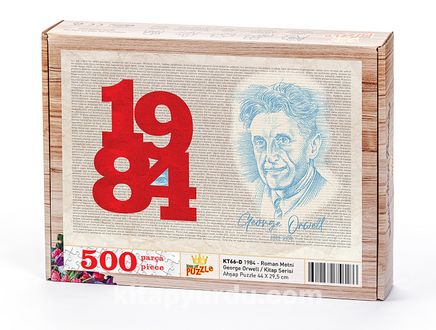 1984 - Roman Metni - George Orwell Ahşap Puzzle 500 Parça (KT66-D)