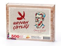 Hayvan Çiftliği - Metinli Bayrak Ahşap Puzzle 500 Parça (KT74-D)
