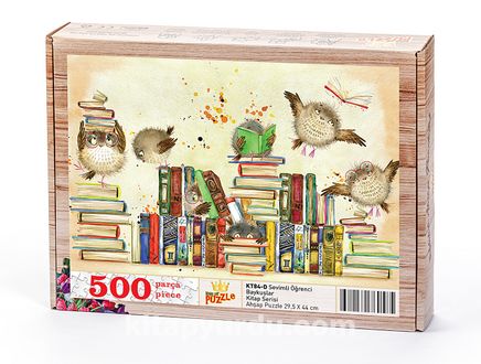 Sevimli Öğrenci Baykuşlar Ahşap Puzzle 500 Parça (KT84-D)