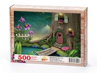 Gölet Manzaralı Fantastik Ağaç Ev Ahşap Puzzle 500 Parça (MF12-D)
