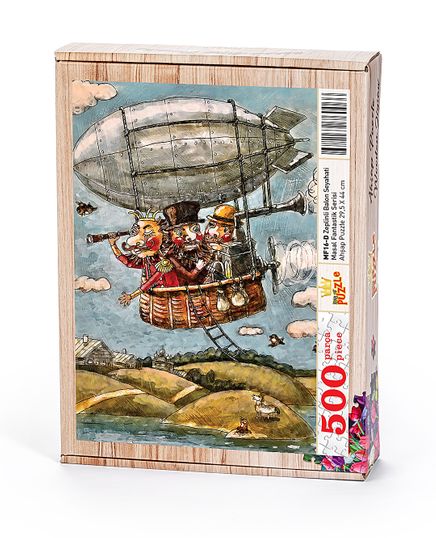 Zeplinli Balon Seyahati Ahşap Puzzle 500 Parça (MF16-D)