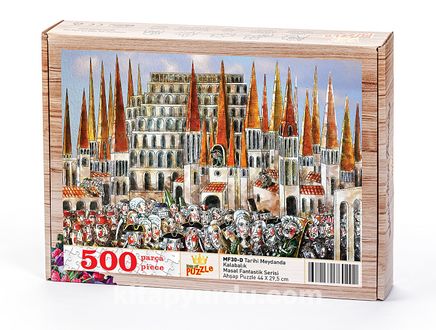 Tarihi Meydanda Kalabalık Ahşap Puzzle 500 Parça (MF30-D)