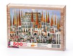 Tarihi Meydanda Kalabalık Ahşap Puzzle 500 Parça (MF30-D)
