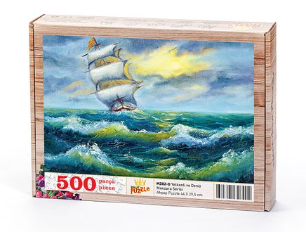 Yelkenli ve Deniz Ahşap Puzzle 500 Parça (MZ02-D)