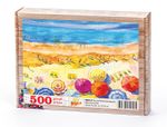 Plaj ve Renkli Şemsiyeler Ahşap Puzzle 500 Parça (MZ08-D)