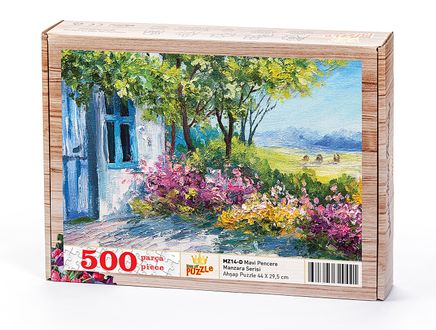 Mavi Pencere Ahşap Puzzle 500 Parça (MZ14-D)