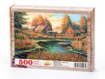 Dere Kenarında Orman Köyü Ahşap Puzzle 500 Parça (MZ20-D)