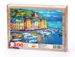 Küçük Şehir Portofino Manzarası Ahşap Puzzle 500 Parça (MZ28-D)