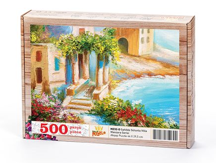 Sahilde Sütunlu Villa Ahşap Puzzle 500 Parça (MZ32-D)