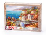 Taraca Cafeden Sahil Manzarası Ahşap Puzzle 500 Parça (MZ34-D)