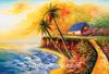 Tropik Ada da Gün batımı Ahşap Puzzle 500 Parça (MZ38-D)