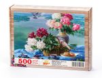 Nehir Manzaralı Kafe de Kahvaltı Ahşap Puzzle 500 Parça (MZ42-D)