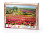 Gelincikler ve Köy Evi Ahşap Puzzle 500 Parça (MZ44-D)