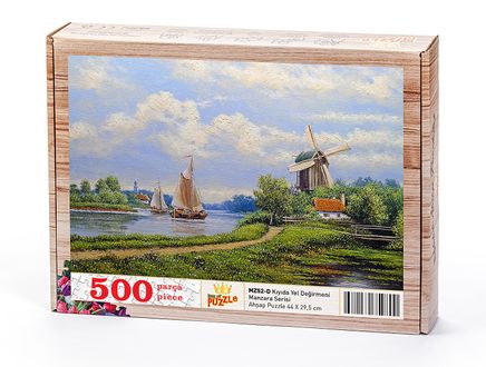 Kıyıda Yel Değirmeni Ahşap Puzzle 500 Parça (MZ52-D)