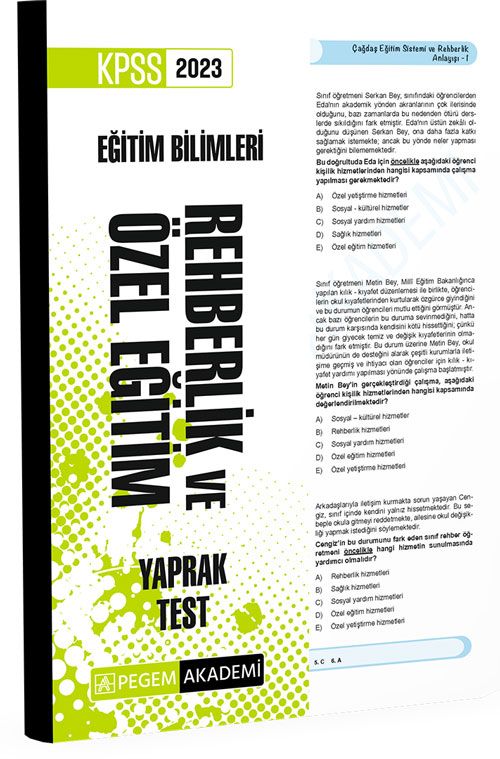 2023 KPSS Eğitim Bilimleri Rehberlik ve Özel Eğitim Yaprak Test