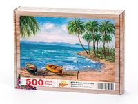 Tropik Sahil ve Kayık Ahşap Puzzle 500 Parça (MZ64-D)